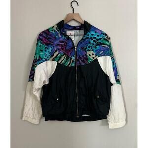 Avait Sportia Jacket Small Multicolor Windbreaker Retro Zip Up Athletic‎ 90's